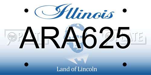 ARA625 Illinois License Plate