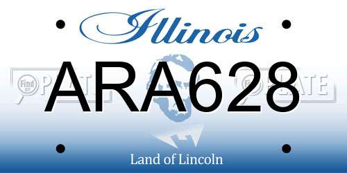 ARA628 Illinois License Plate