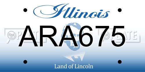 ARA675 Illinois License Plate
