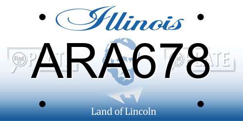ARA678 Illinois License Plate