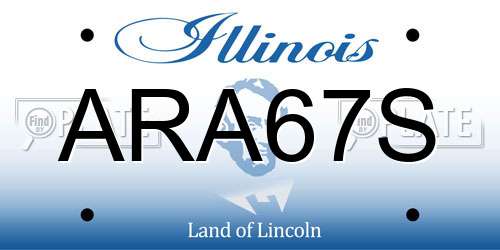 ARA67S Illinois License Plate