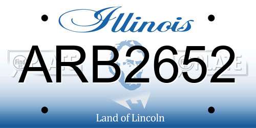 ARB2652 Illinois License Plate