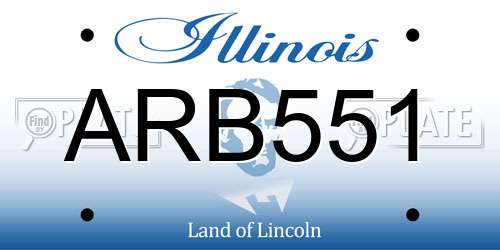 ARB551 Illinois License Plate