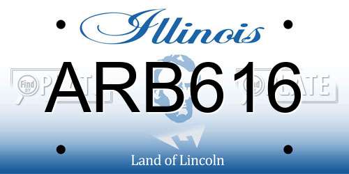 ARB616 Illinois License Plate