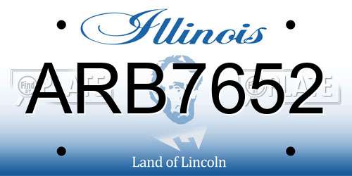 ARB7652 Illinois License Plate