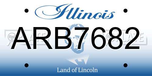 ARB7682 Illinois License Plate