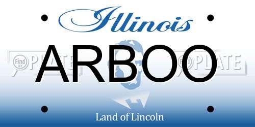 ARBOO Illinois License Plate