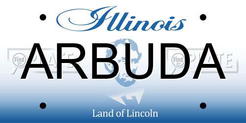 ARBUDA Illinois License Plate