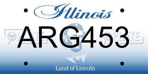 ARG453 Illinois License Plate