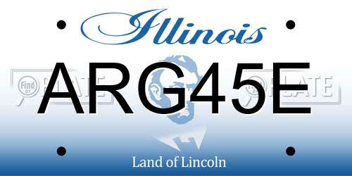 ARG45E Illinois License Plate