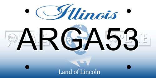 ARGA53 Illinois License Plate