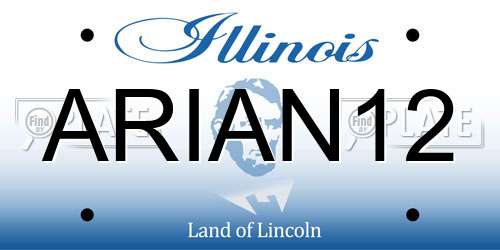 ARIAN12 Illinois License Plate