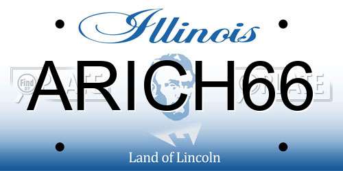 ARICH66 Illinois License Plate