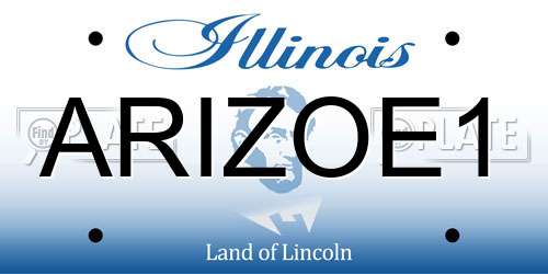 ARIZOE1 Illinois License Plate