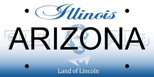 ARIZONA Illinois License Plate