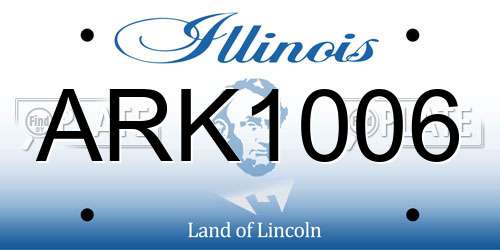 ARK1006 Illinois License Plate