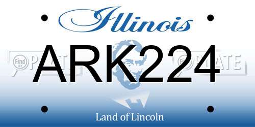 ARK224 Illinois License Plate
