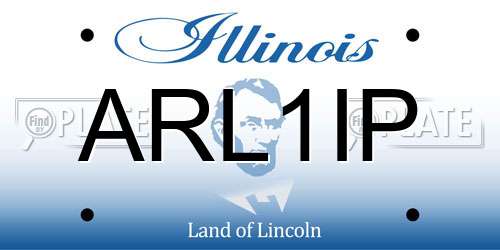 ARL1IP Illinois License Plate