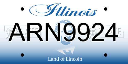 ARN9924 Illinois License Plate