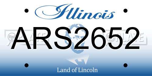 ARS2652 Illinois License Plate