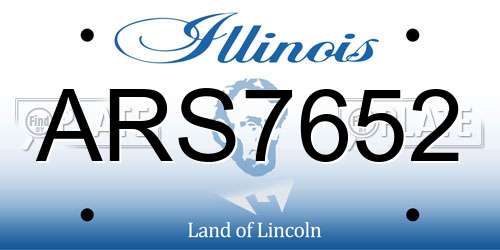 ARS7652 Illinois License Plate