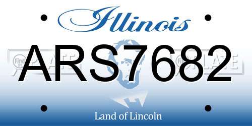 ARS7682 Illinois License Plate