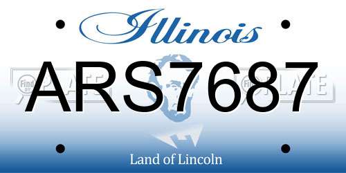 ARS7687 Illinois License Plate
