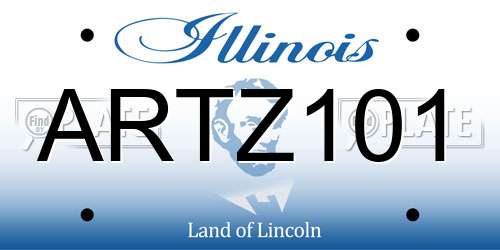 ARTZ101 Illinois License Plate