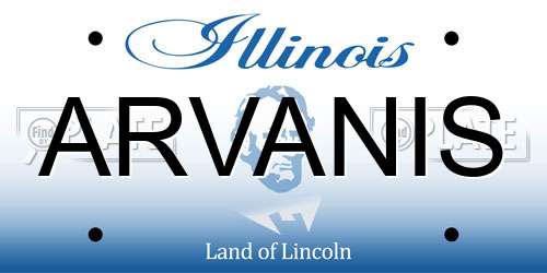 ARVANIS Illinois License Plate