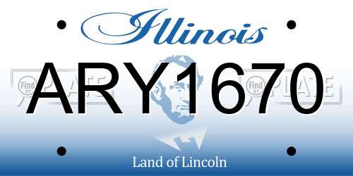 ARY1670 Illinois License Plate
