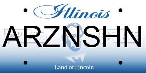 ARZNSHN Illinois License Plate