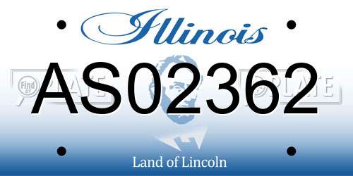 AS02362 Illinois License Plate
