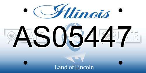 AS05447 Illinois License Plate