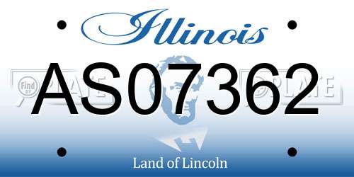 AS07362 Illinois License Plate