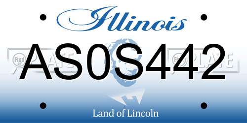 AS0S442 Illinois License Plate