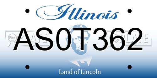 AS0T362 Illinois License Plate