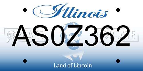 AS0Z362 Illinois License Plate
