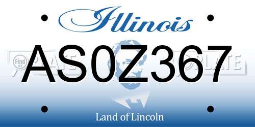 AS0Z367 Illinois License Plate