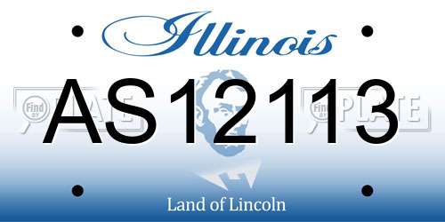 AS12113 Illinois License Plate