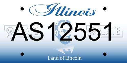 AS12551 Illinois License Plate