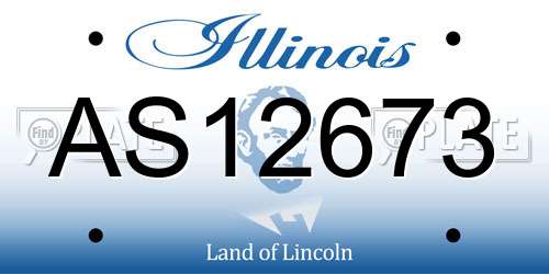 AS12673 Illinois License Plate