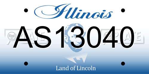 AS13040 Illinois License Plate