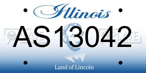 AS13042 Illinois License Plate