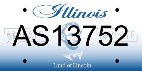 AS13752 Illinois License Plate