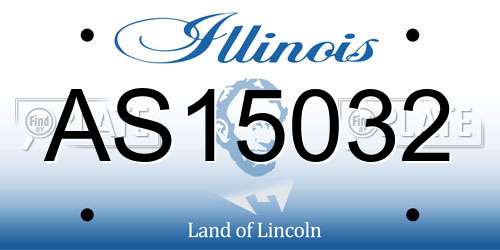 AS15032 Illinois License Plate