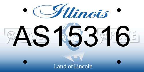 AS15316 Illinois License Plate
