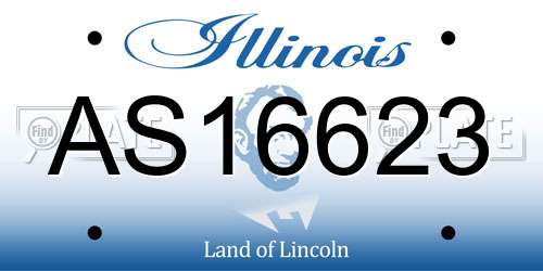 AS16623 Illinois License Plate