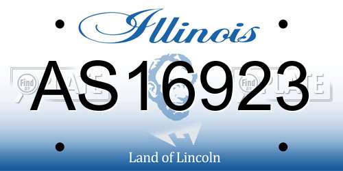 AS16923 Illinois License Plate