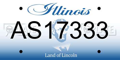 AS17333 Illinois License Plate