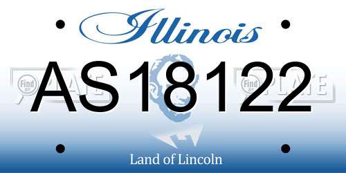 AS18122 Illinois License Plate